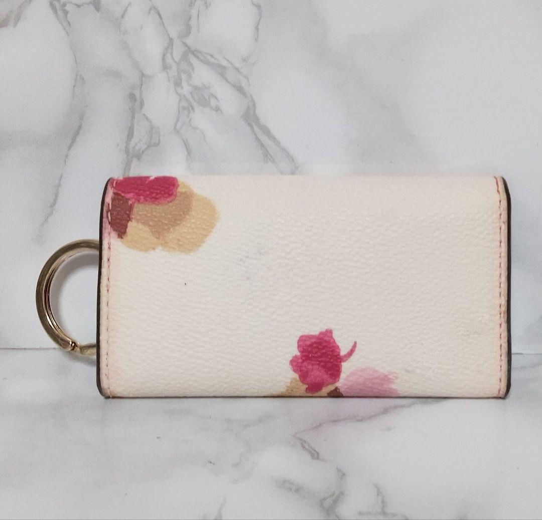 COACH コーチ キーケース フローラル 花柄 レザー キーリング付き