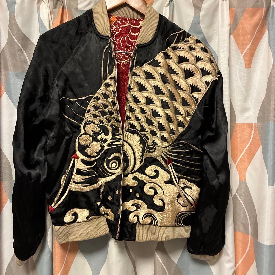 SCRIPT 花旅楽団 スカジャン 鯉×龍 リバーシブル 赤×黒 S 渋谷龍太 SCRIPT 花旅楽団 スカジャン 鯉×龍 リバーシブル 赤×黒 L 渋谷龍太