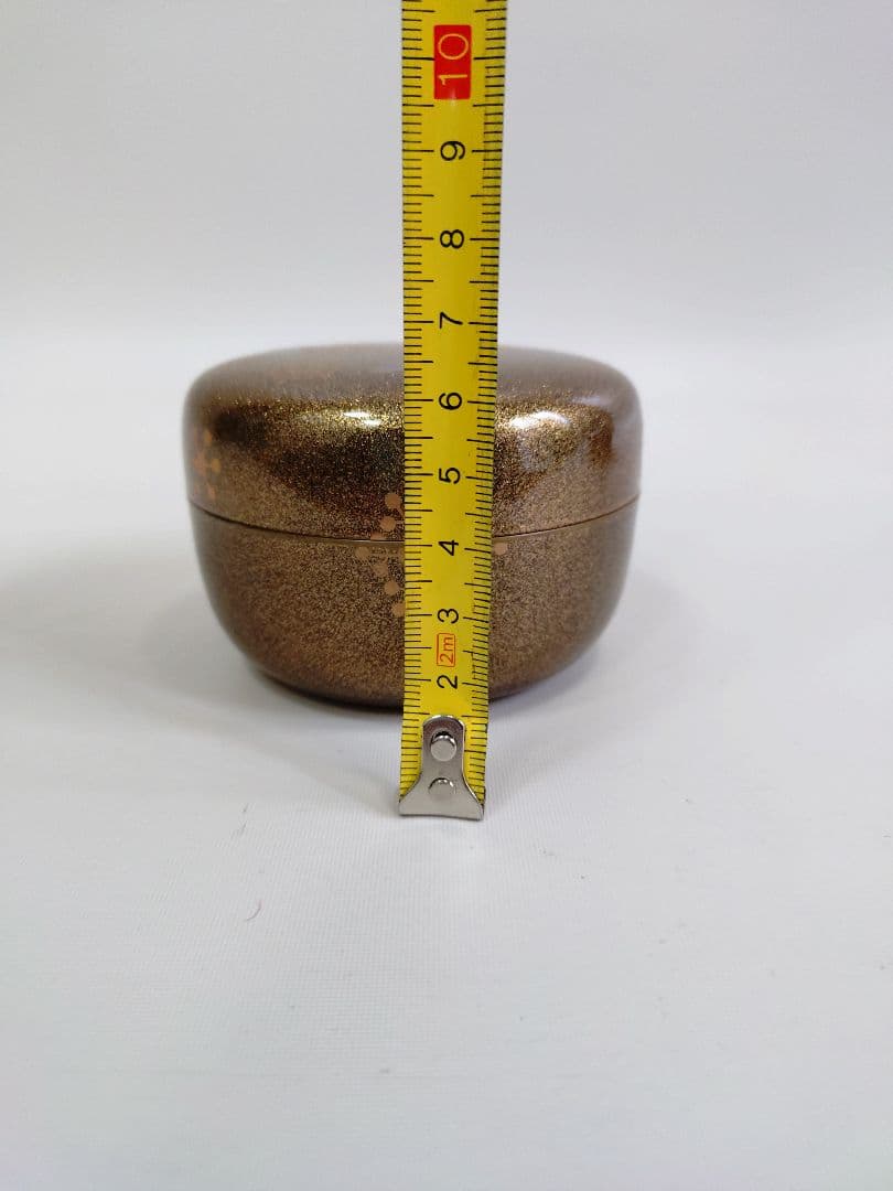 茶道具 東雲作梨子地雪華蒔絵平棗 新品未使用 約73.2g 上品で美しい