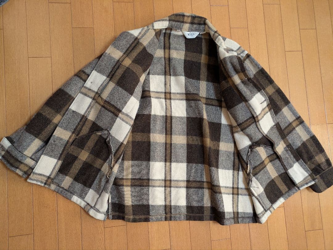 h*3様 Woolrich ウールリッチ シャツジャケット ベージュ×ブラウン