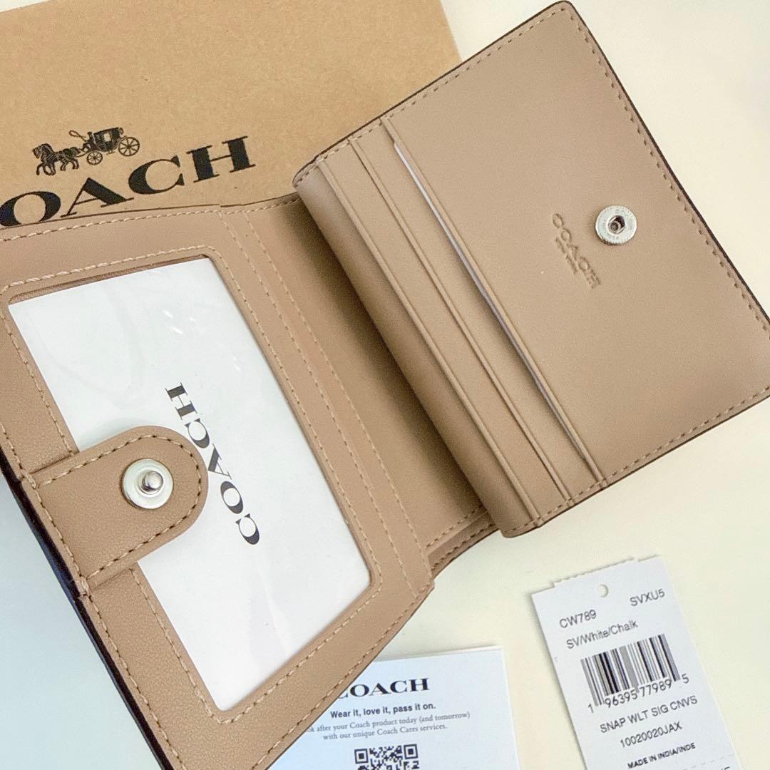 COACH コーチ 折り財布 シグネチャー チョーク ホワイト 白色 - メルカリ