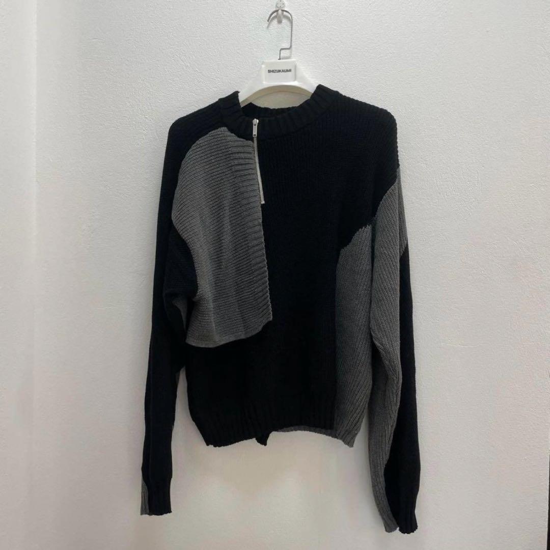 21SS Heliot Emil ニット HELIOT EMIL Gray Logo Sweater Heliot Emil