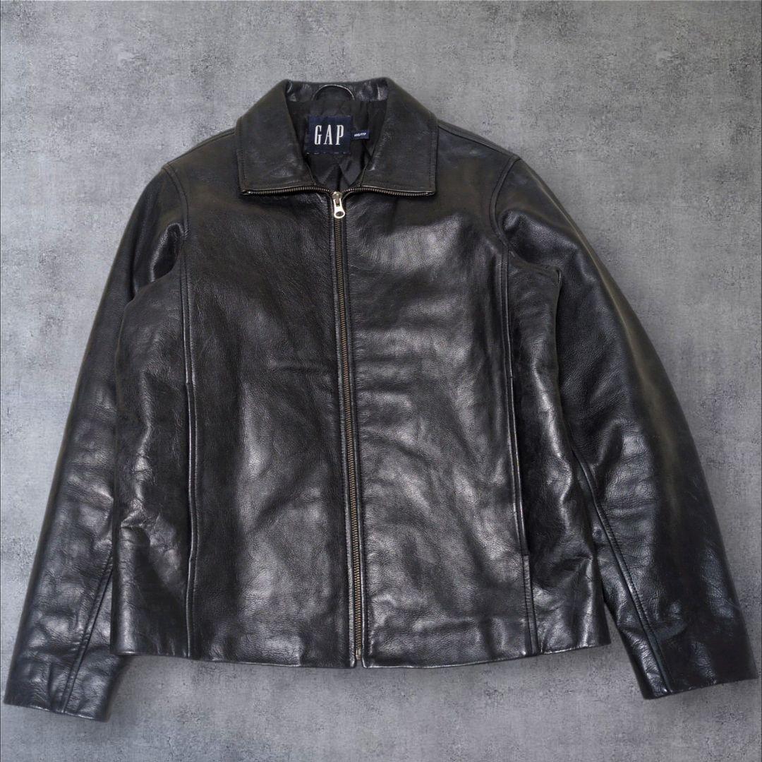 希少✨OLD GAP レザー ジャケット シングル 牛革 M相当 y2k - メルカリ