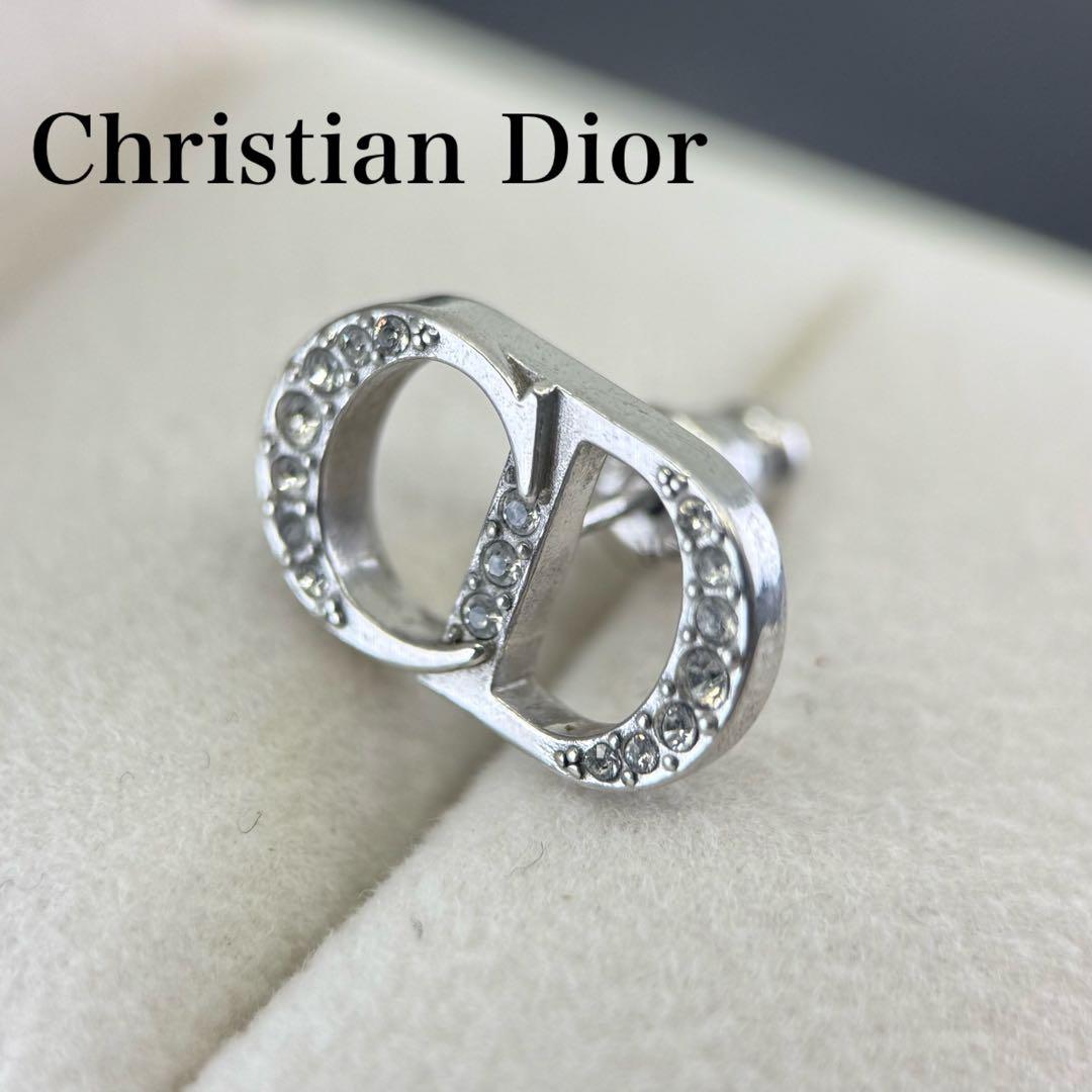 【美品】ディオール　CD ラインストーン　スタッド　ピアス　Ag925 coeuriche777_11805