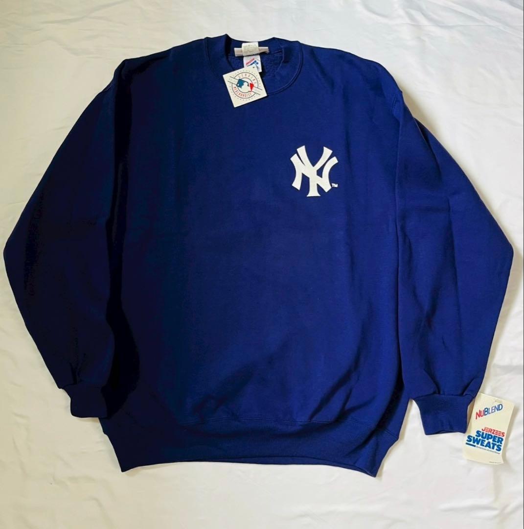 未使用 ジャージーズ スウェット ニューヨークヤンキース ネイビー 米国製 90年代 MLB ニューヨーク・ヤンキース スウェット プロチーム