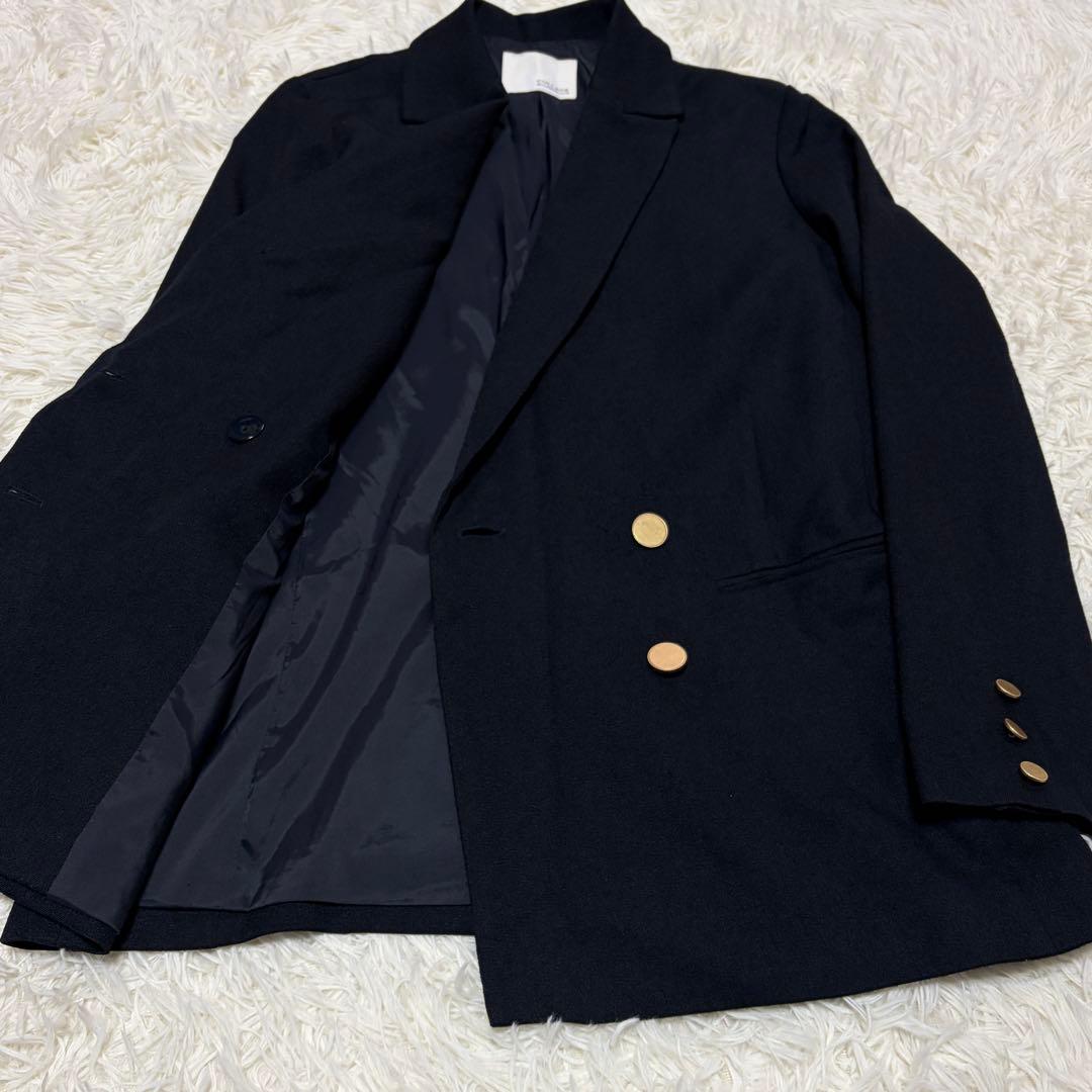 ガリャルダガランテ ウールライクダブルジャケット 金ボタン 紺ブレ