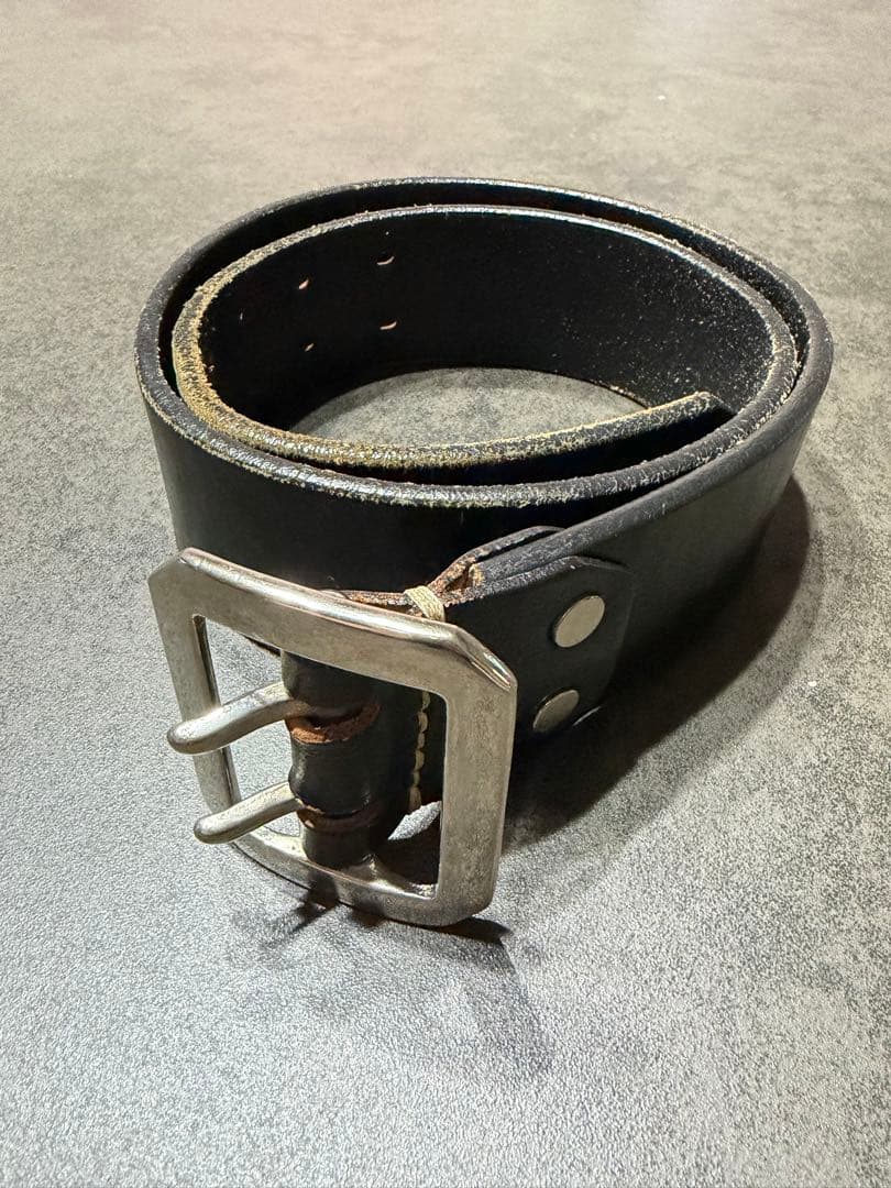 エヴィス ど根性ベルト レザーベルト 黒 ブラック EVISU EVISU（エヴィス） ベルト レザー 型押し 本革 カモメ 日本製 メンズ