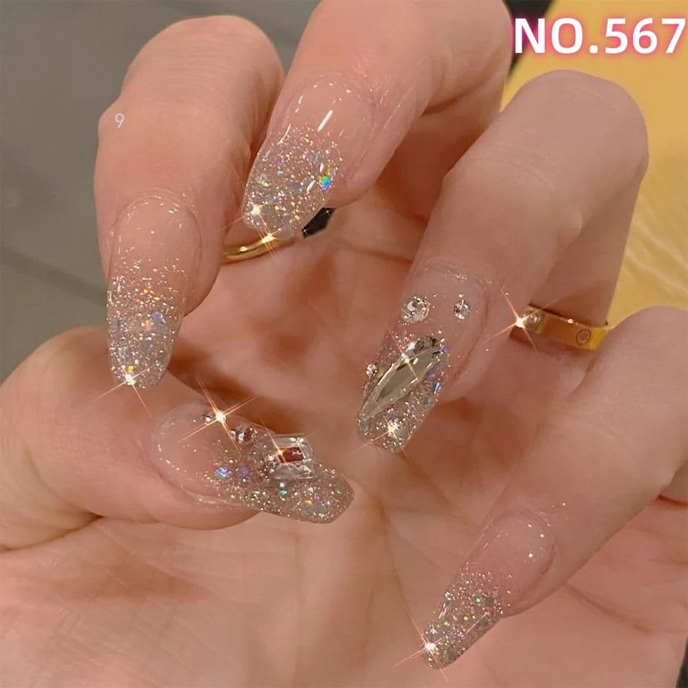 567 フラッシュ ドリル ネイルチップ 秋 ギャル ぷっくり 新品 (2Bq