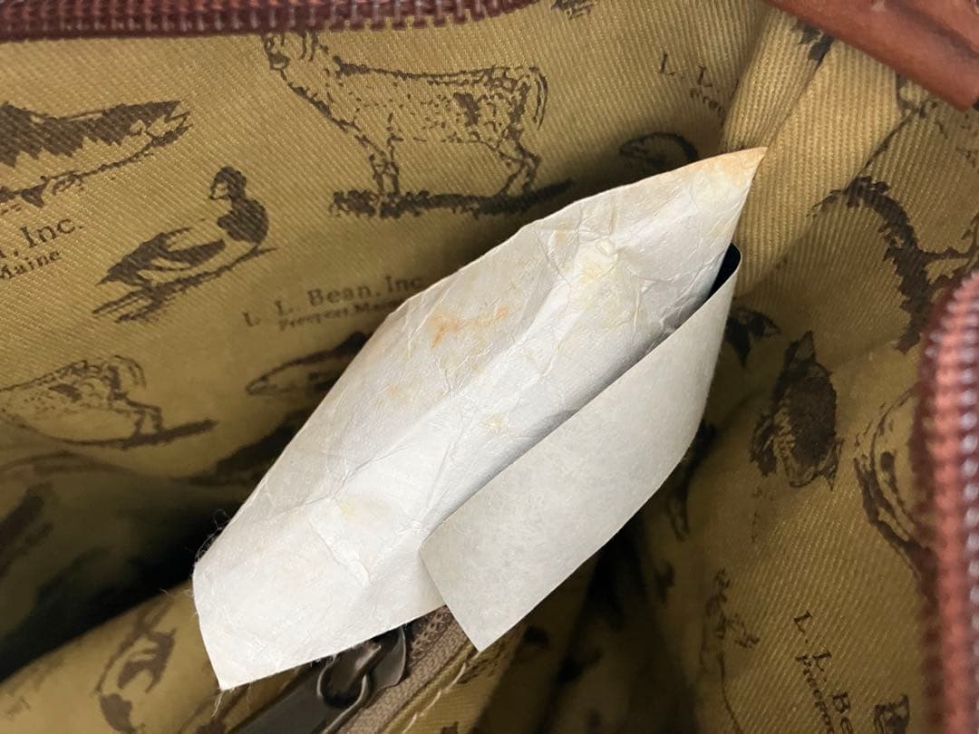 L.L.Bean トートバッグ レザー 本革 ブラウン 内側総柄