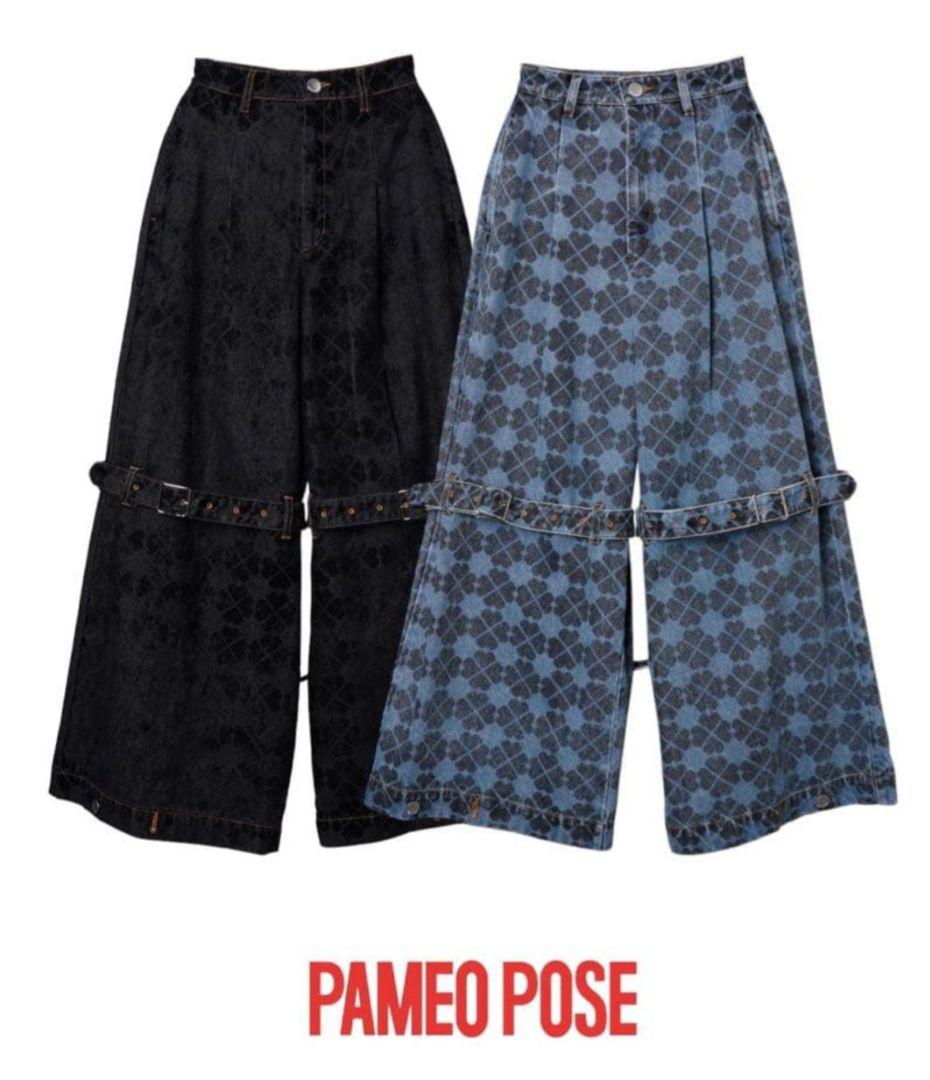 新品未使用 PAMEO POSE クローバー柄パンツ デニム パメオポーズ S