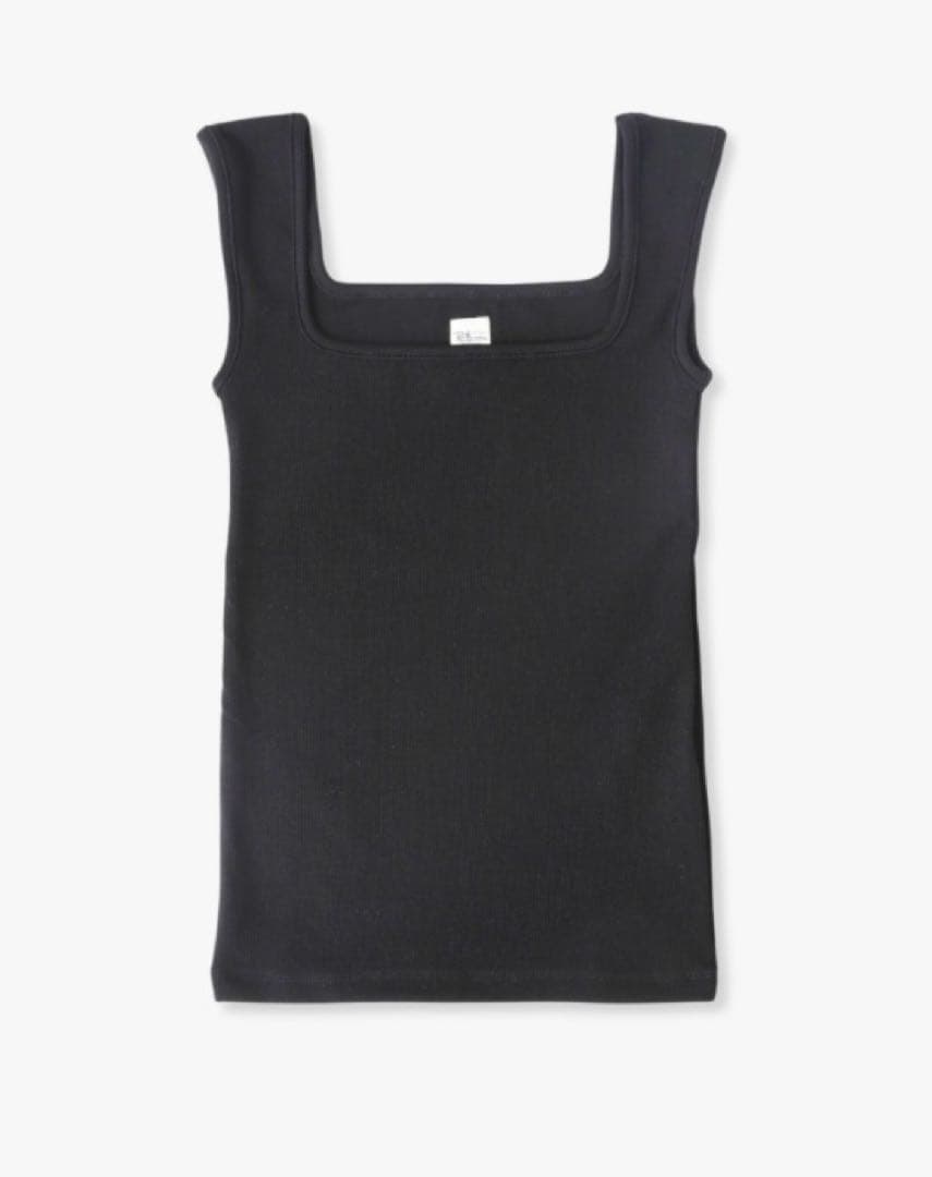 ロンハーマン　ベアリブタンクトップ　ブラック　S スタンダード レギュラーフィット タンクトップ｜RHC(アールエイチシー