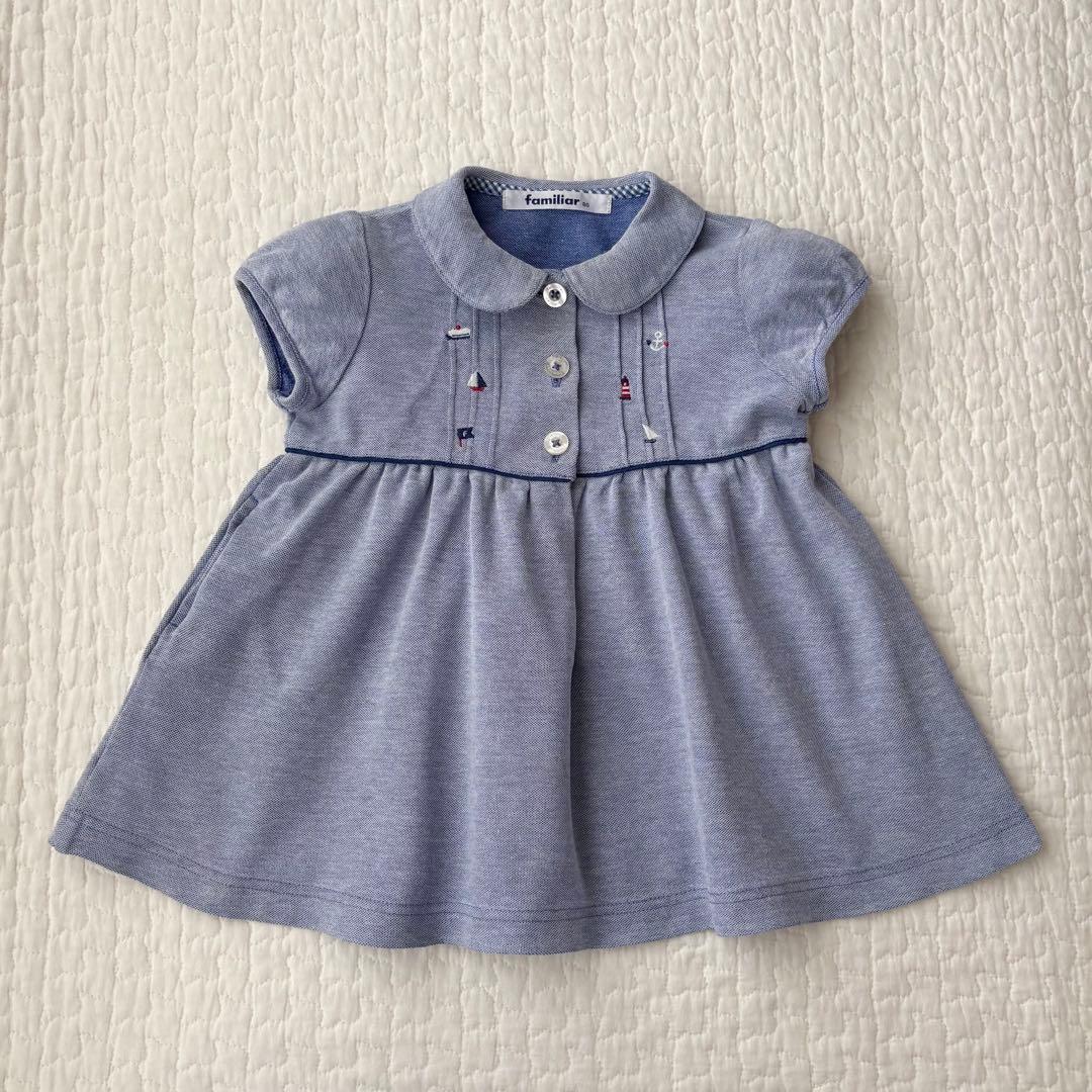 familiar ファミリア ワンピース ブルー 80 - メルカリ