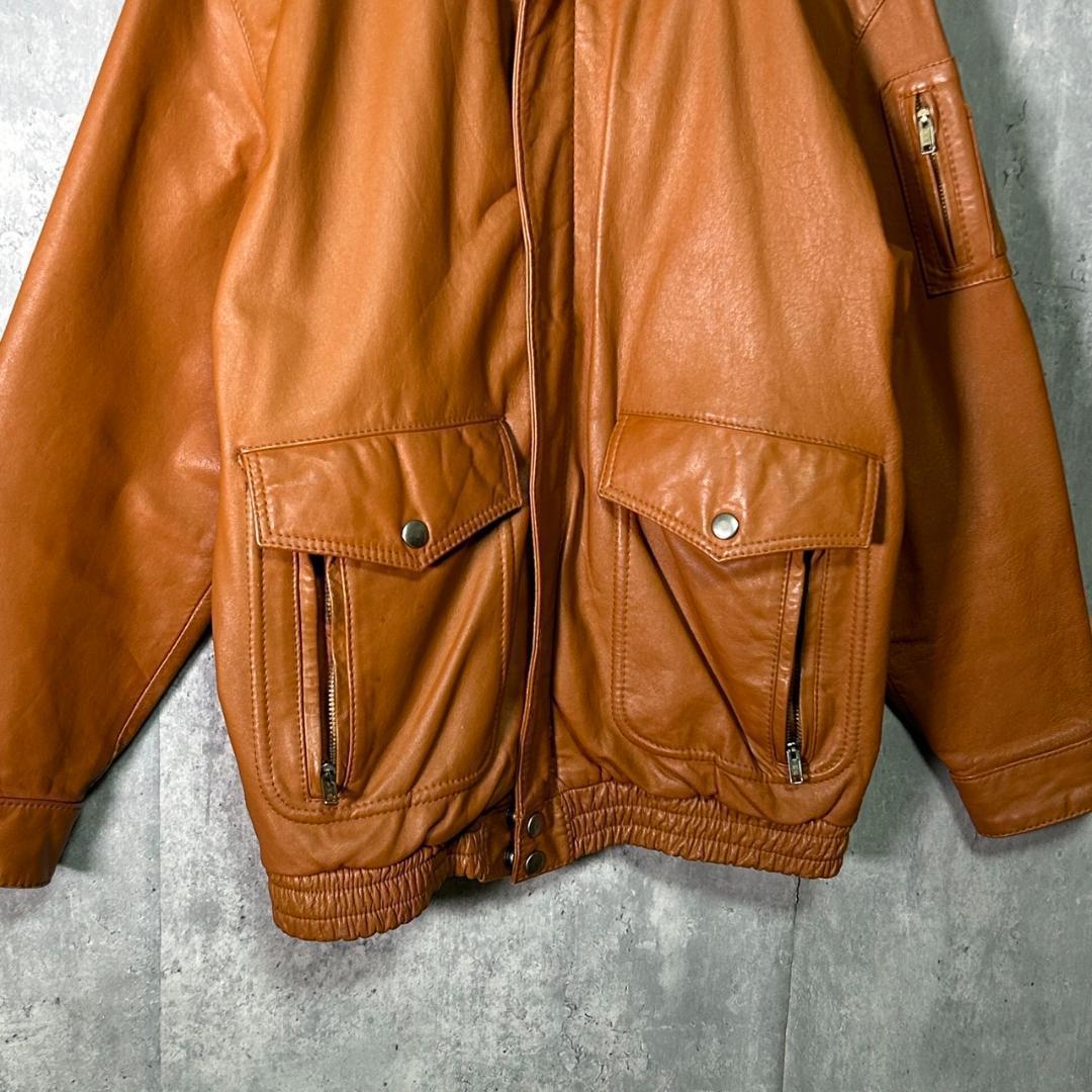 カウレザー ジャケット 茶色 本革 牛革 肩パッドなし - メルカリ