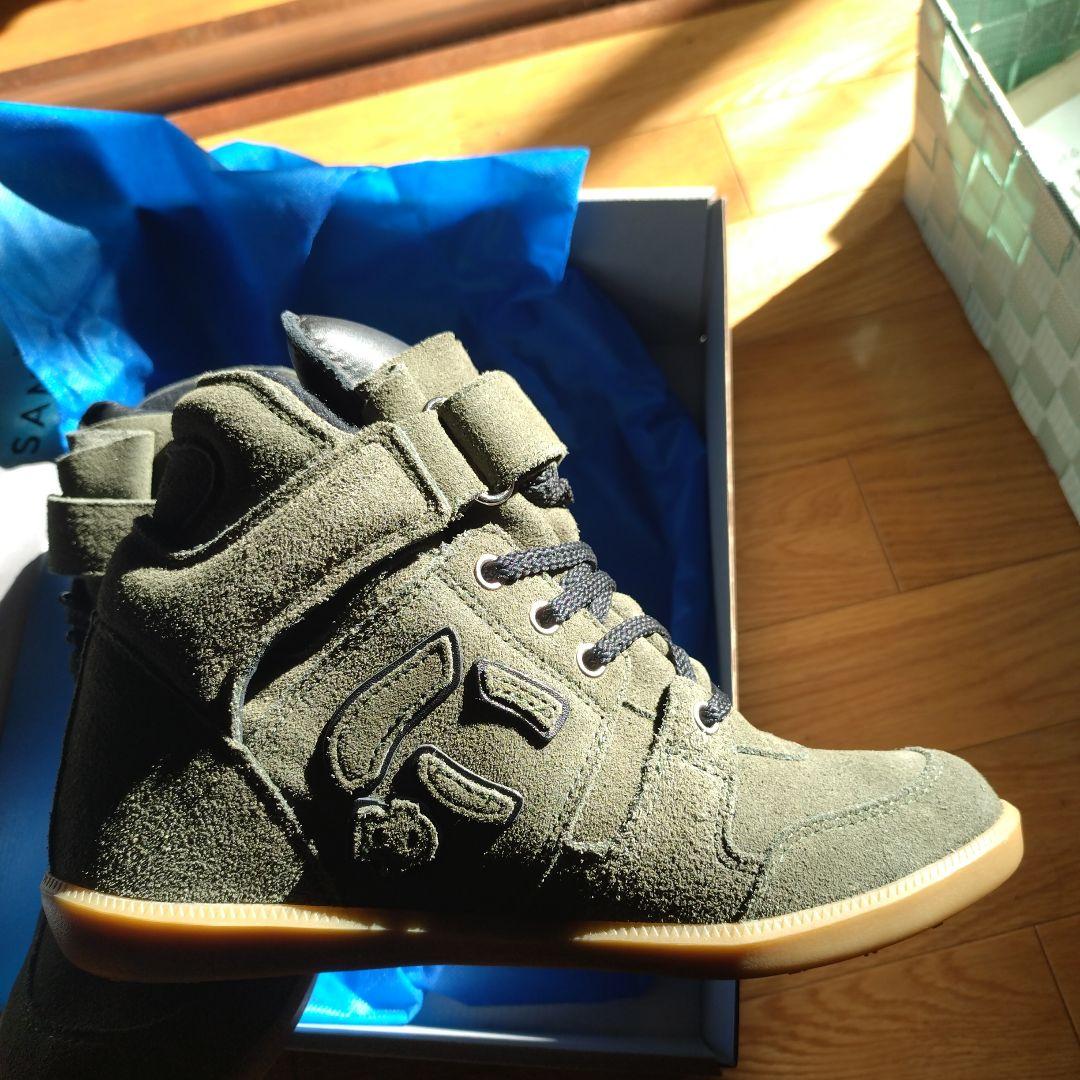 SANGACIO オリーブ ハイカットスニーカー 5.5 モスグリーン - メルカリ