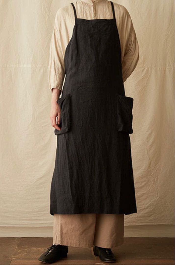 新品 suzuki takayuki エプロン チャコールグレー リネン - メルカリ