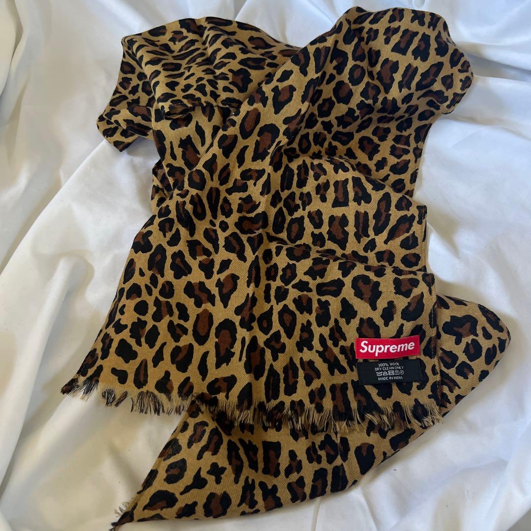 supreme シュプリームヒョウ柄ストールマフラーレオパード - メルカリ