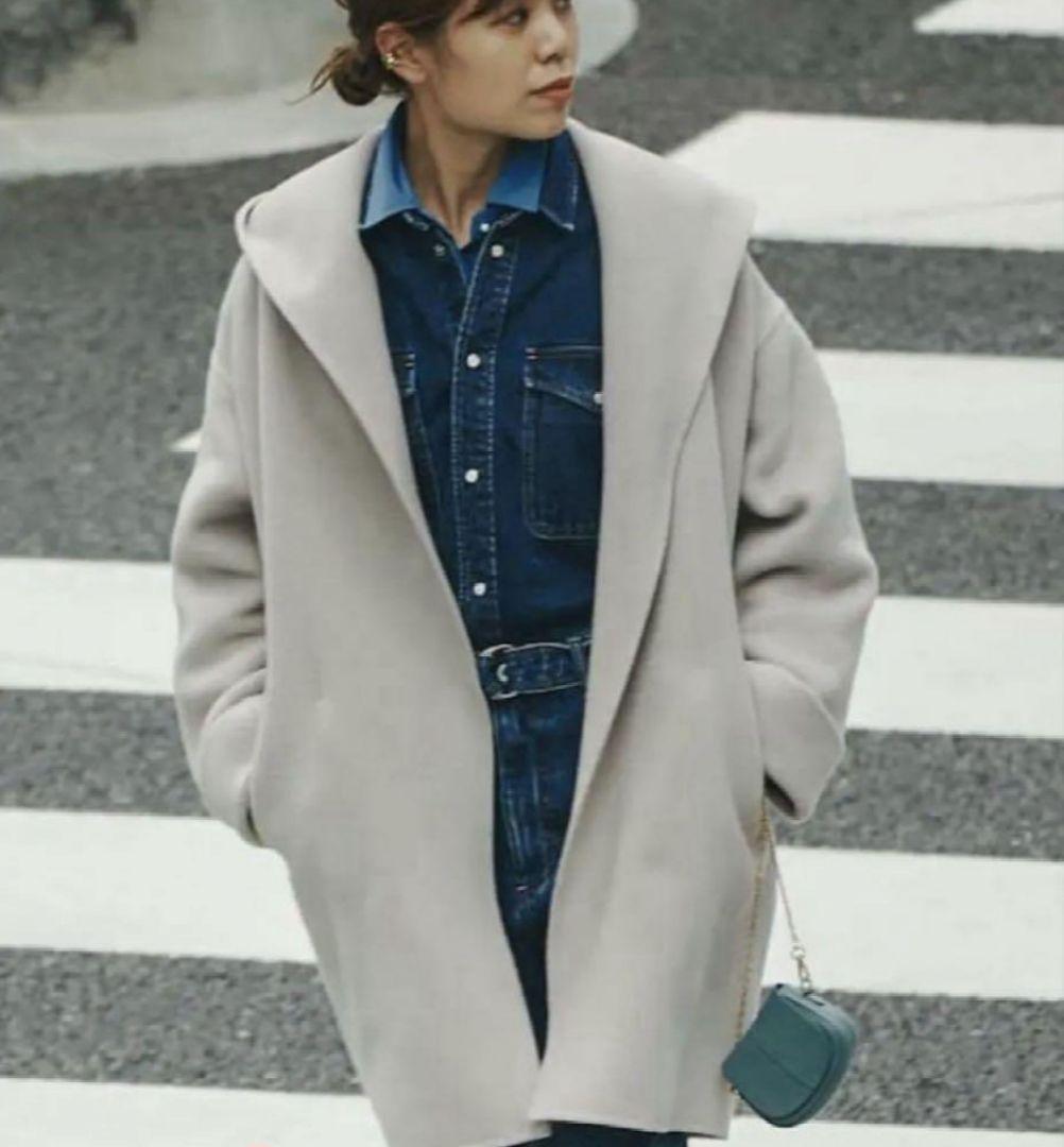 Spick&Span ダブルモッサリバーフーディ―コート カシミア混 38 - メルカリ