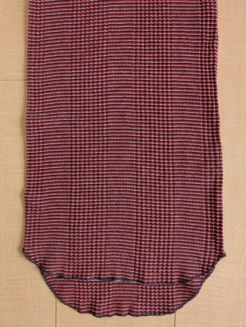 ☆美品 FUMIKA UCHIDA ボーダー Uネック リブタントップ Navy