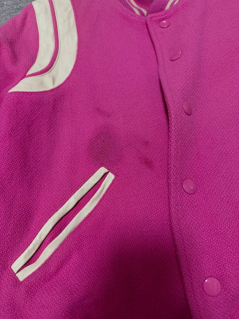 超希少 サンローランテディジャケット36 ピンク色