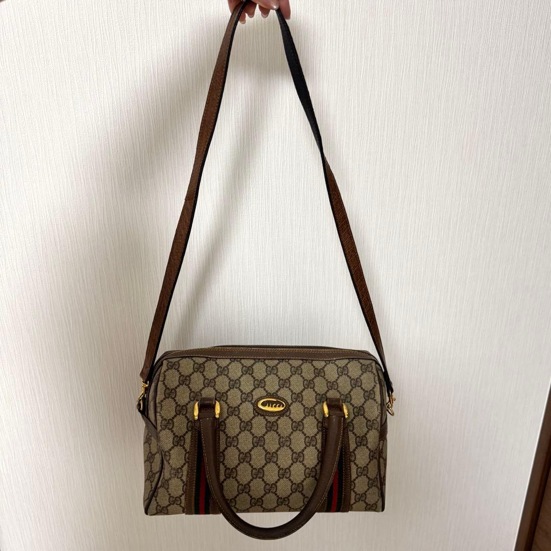 GUCCI グッチ GG柄シェリーライン ハンドバッグ ボストンバッグ - メルカリ