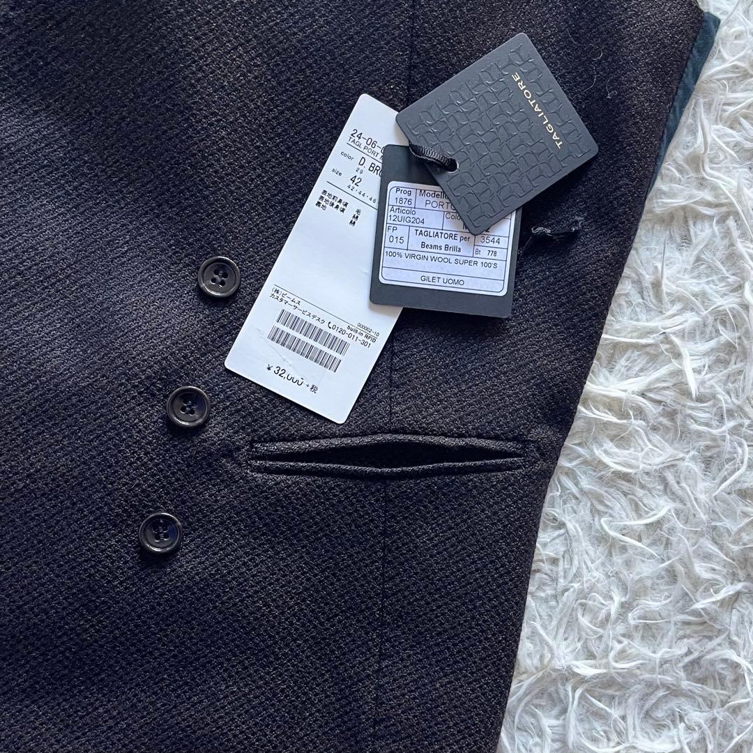 <美品タグ付>TAGLIATORE ブラウン ウール ダブル ジレ サイズ42 美品タグ付>TAGLIATORE ブラウン ウール ダブル ジレ サイズ42 - メルカリ
