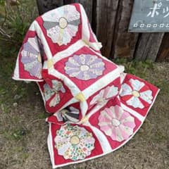 USA vintage】feed sack アンティークキルト ドレスデン