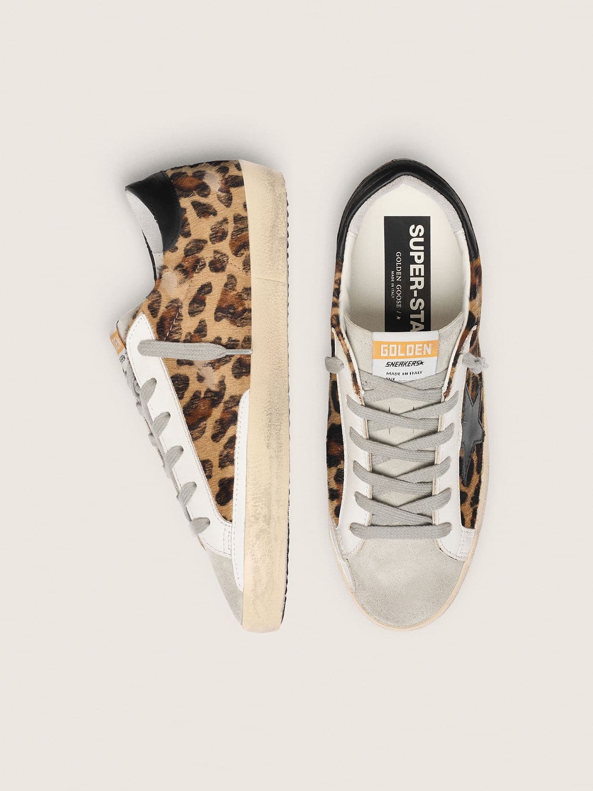 Women's Super-Star in leopard print leather