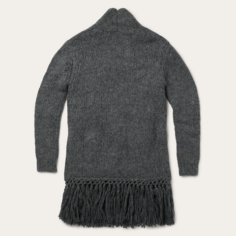 Charcoal Fringed Cardigan | Stetson