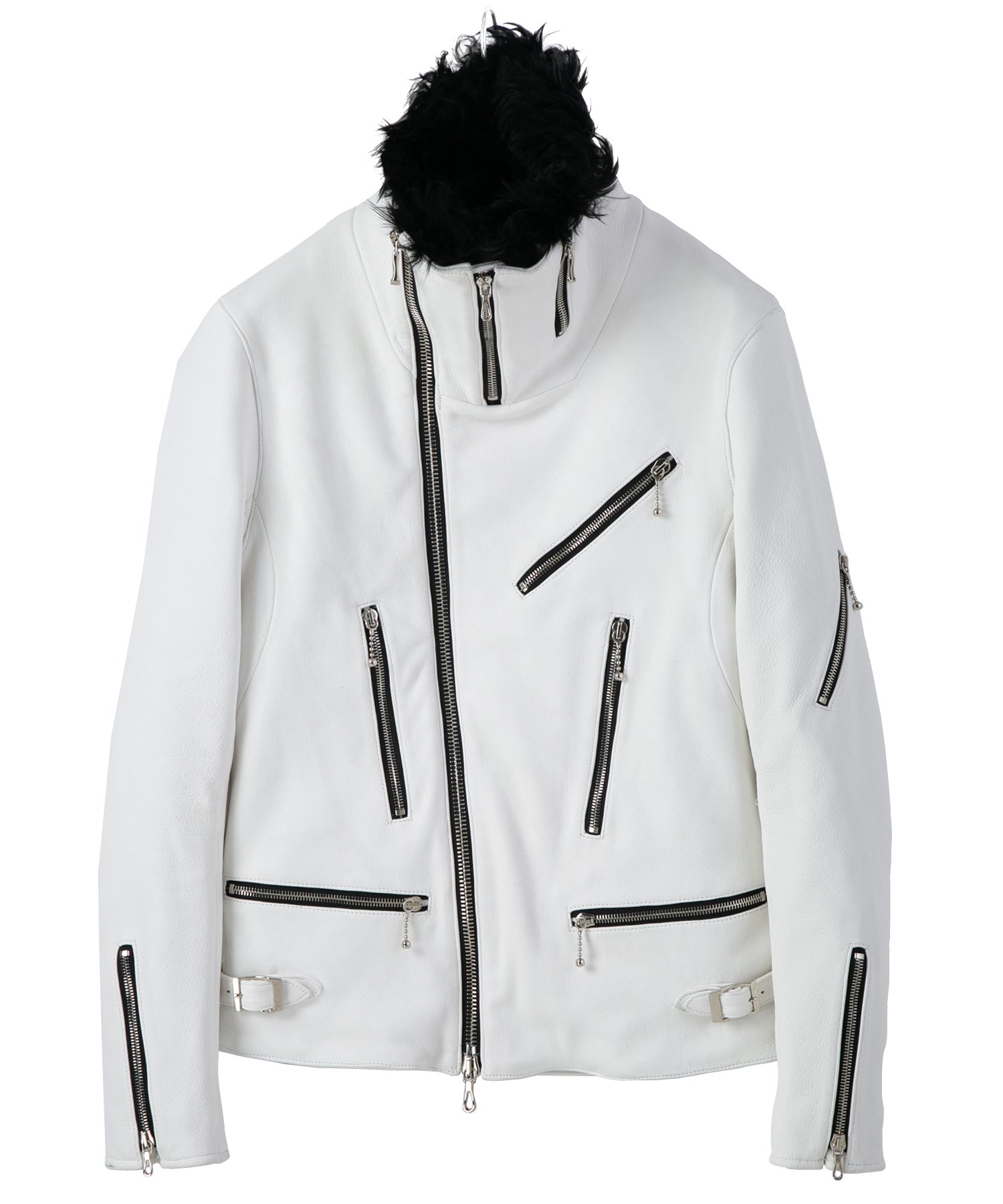 アルデヒド鞣し ディアスキン MAD ライダースジャケット - ピュア