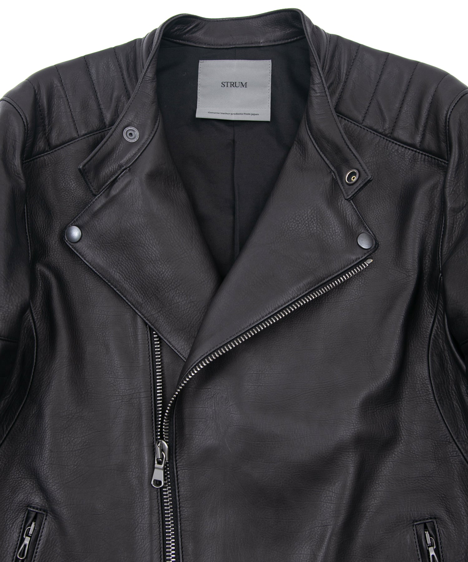 オイルカーフ RAW BURST セミダブルライダースジャケット - BLACK