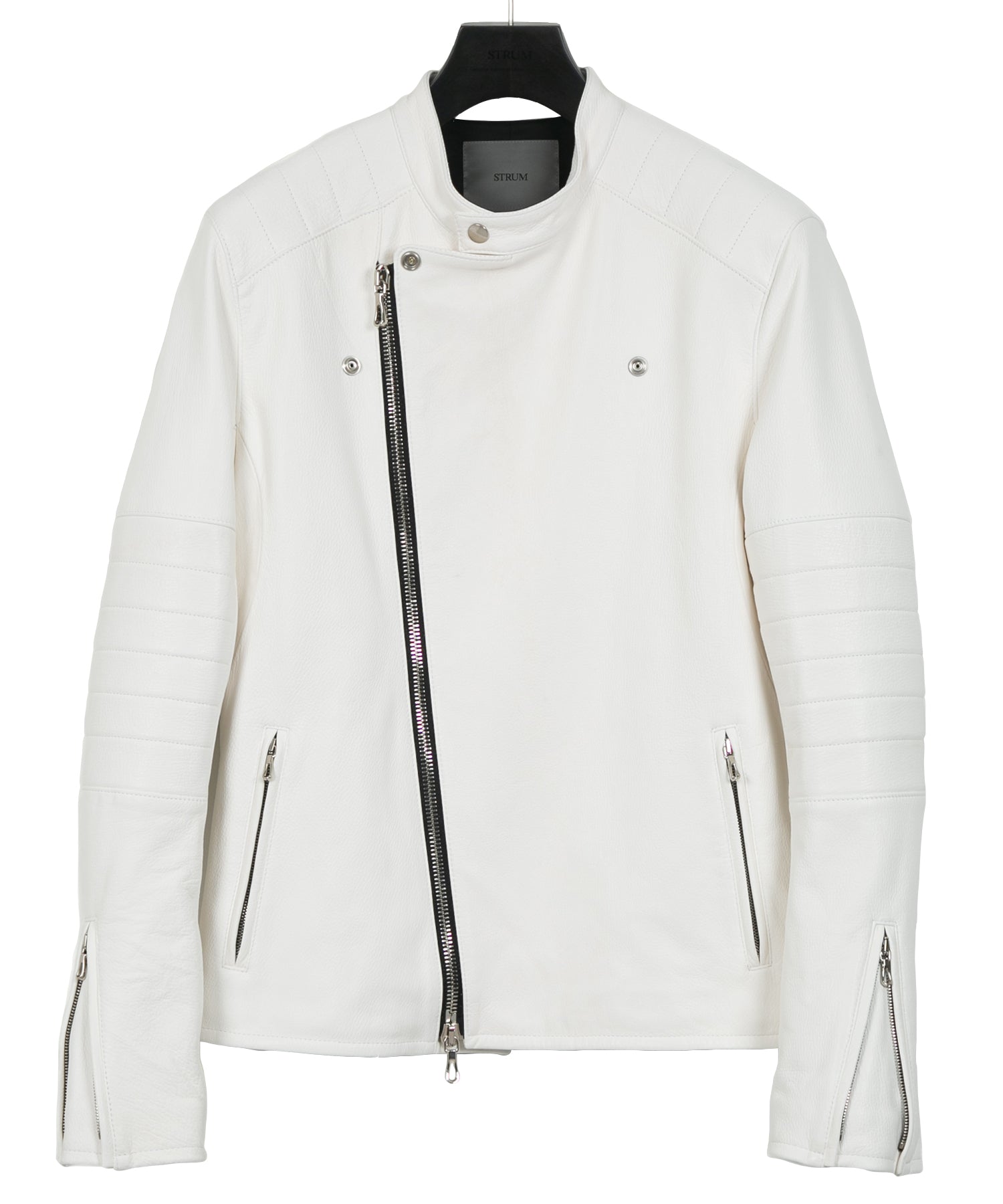 白鞣し ディアスキン RAW BURST セミダブル ライダース - WHITE