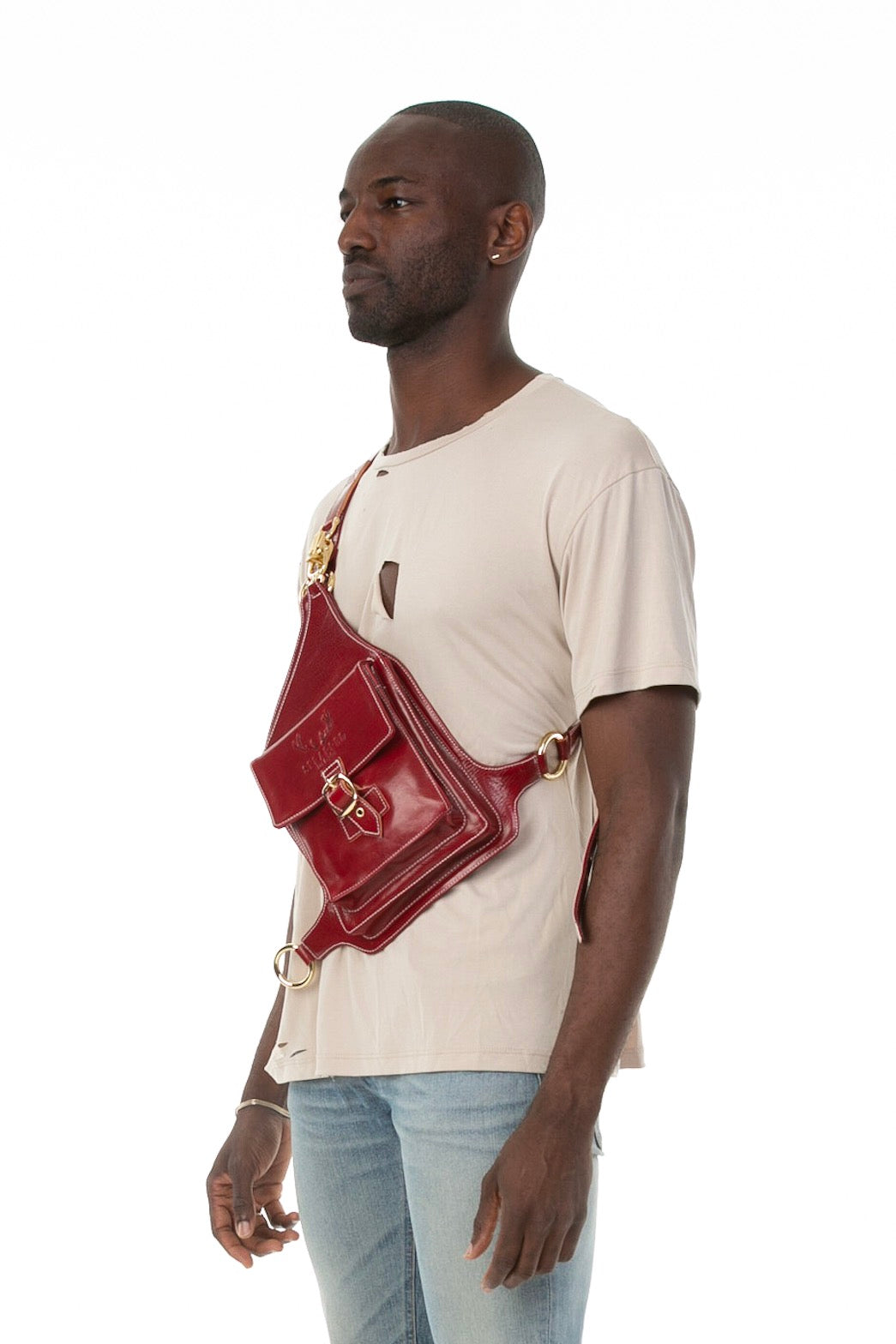 Holster Bag In Red | Mens Sling Bag | Strapped MFG