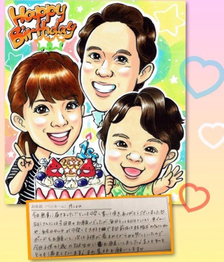 誕生日に似顔絵をオーダーメイド！お写真1枚から制作可能-お急ぎ対応