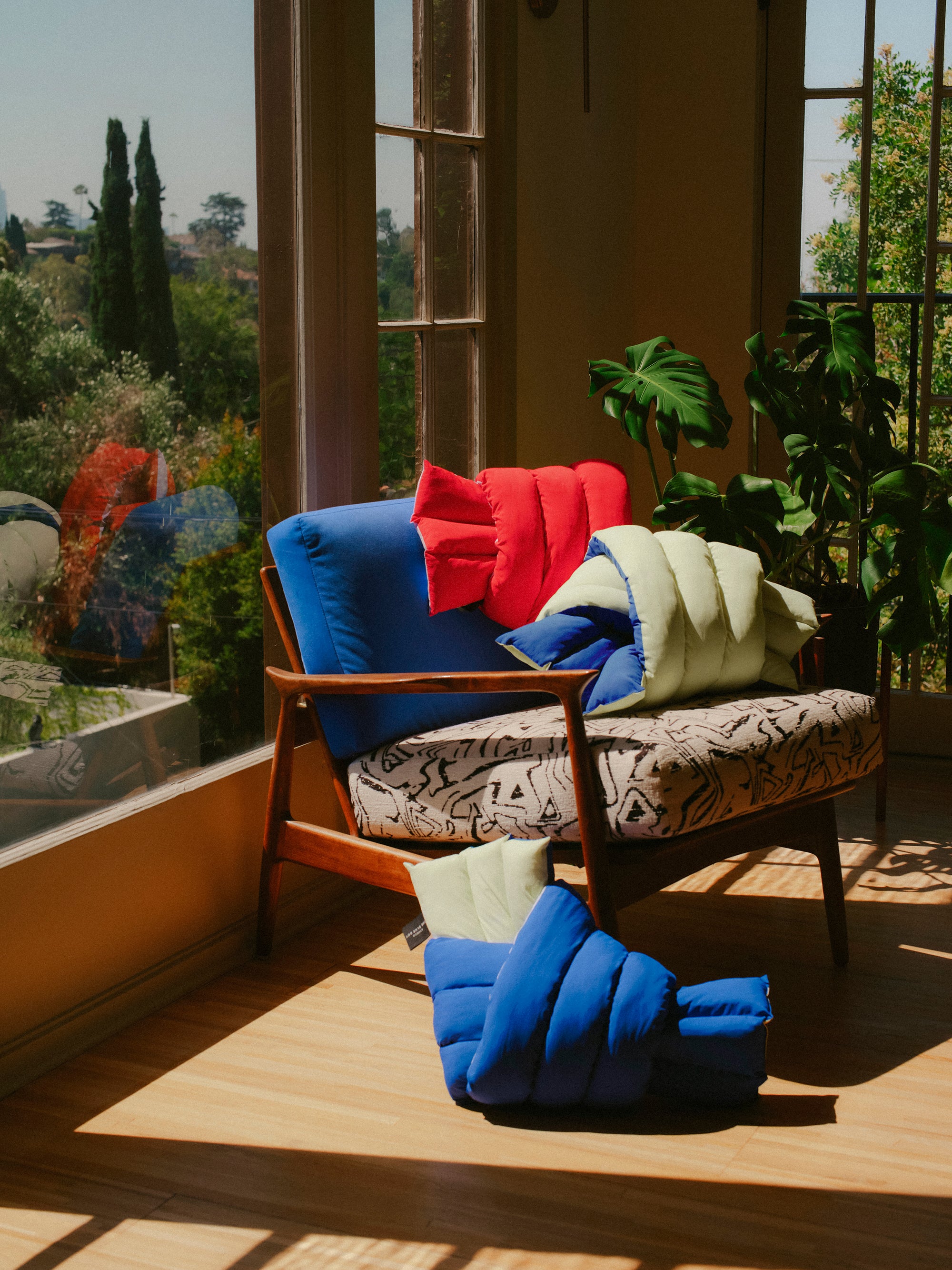 Musubi Cushion - Color Blocking Recycled Polyester | Lemon et Bleu