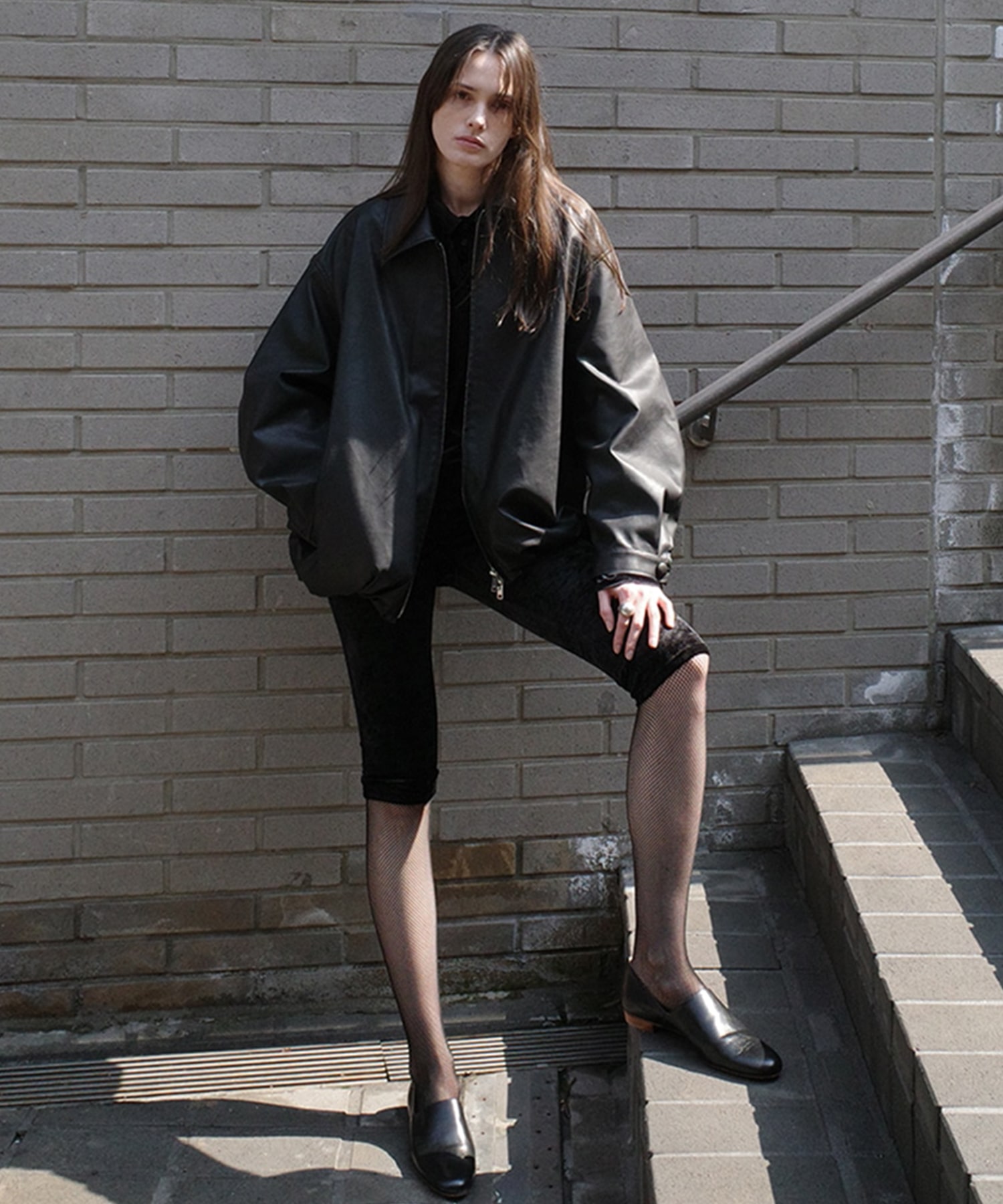 FAKE LEATHER BALLOON JACKET(1 BLACK): CLANE: WOMENS｜ STUDIOUS