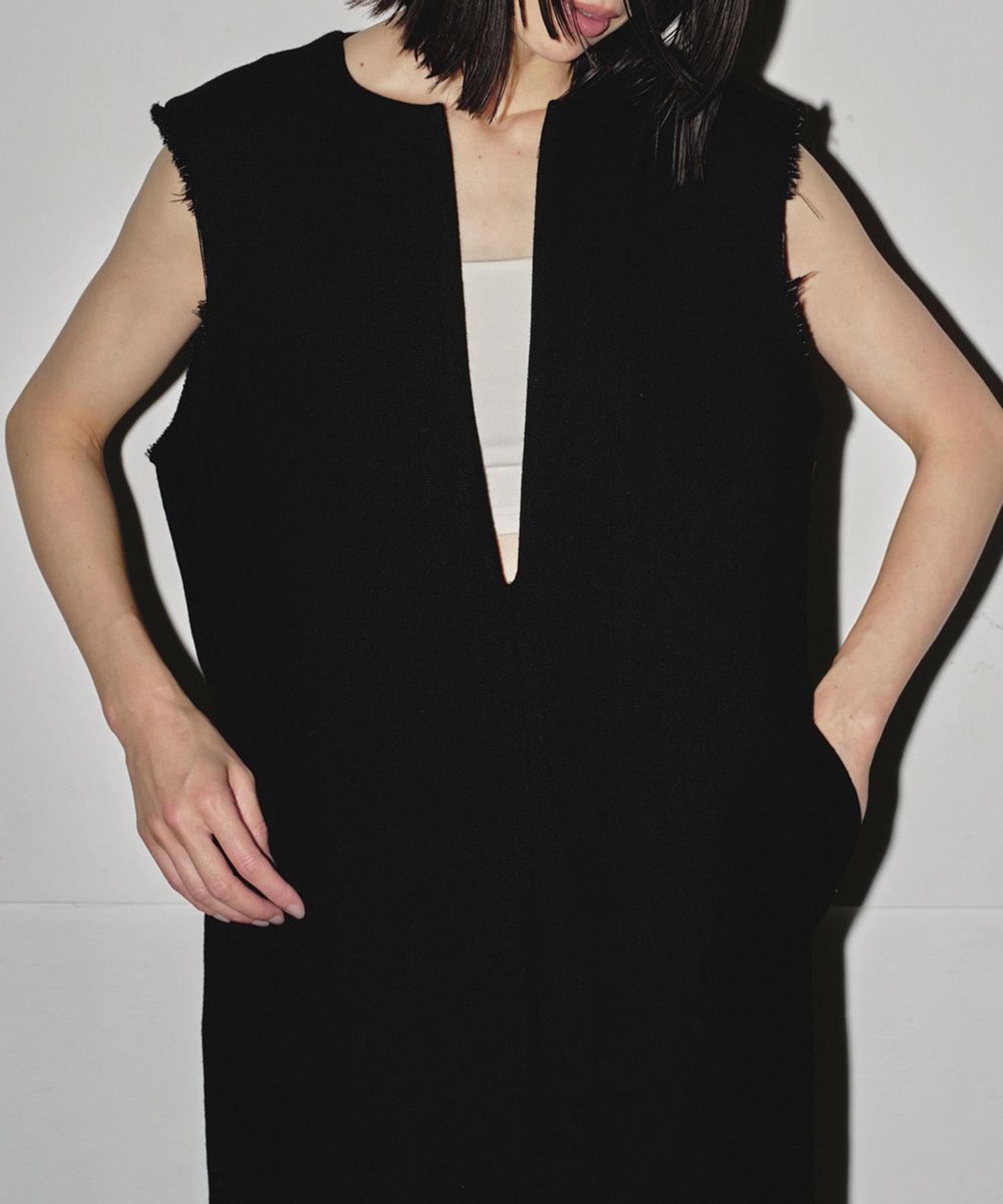 Doubleface Wool Keyneck Dress(36 BLACK): TODAYFUL: WOMENS
