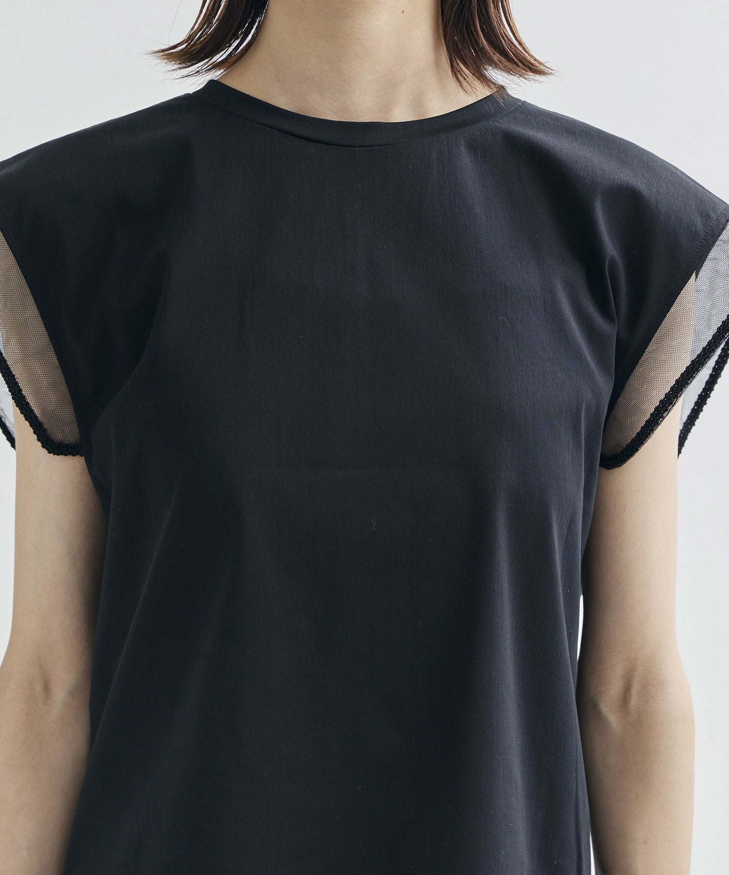 別注China ribbon no sleeve T-shirt(FREE BLACK): tanakadaisuke