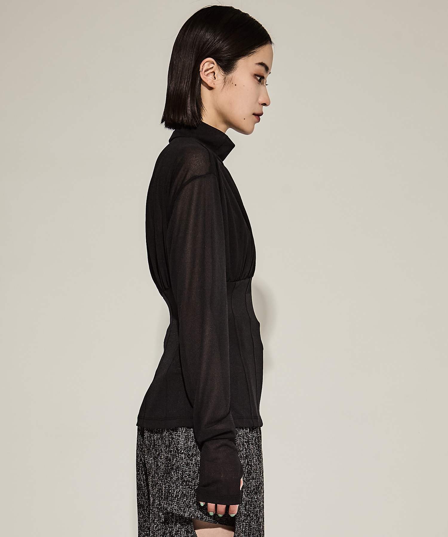 JERSEY CORSET GATHERED TOP(FREE BLACK): JOHN LAWRENCE SULLIVAN