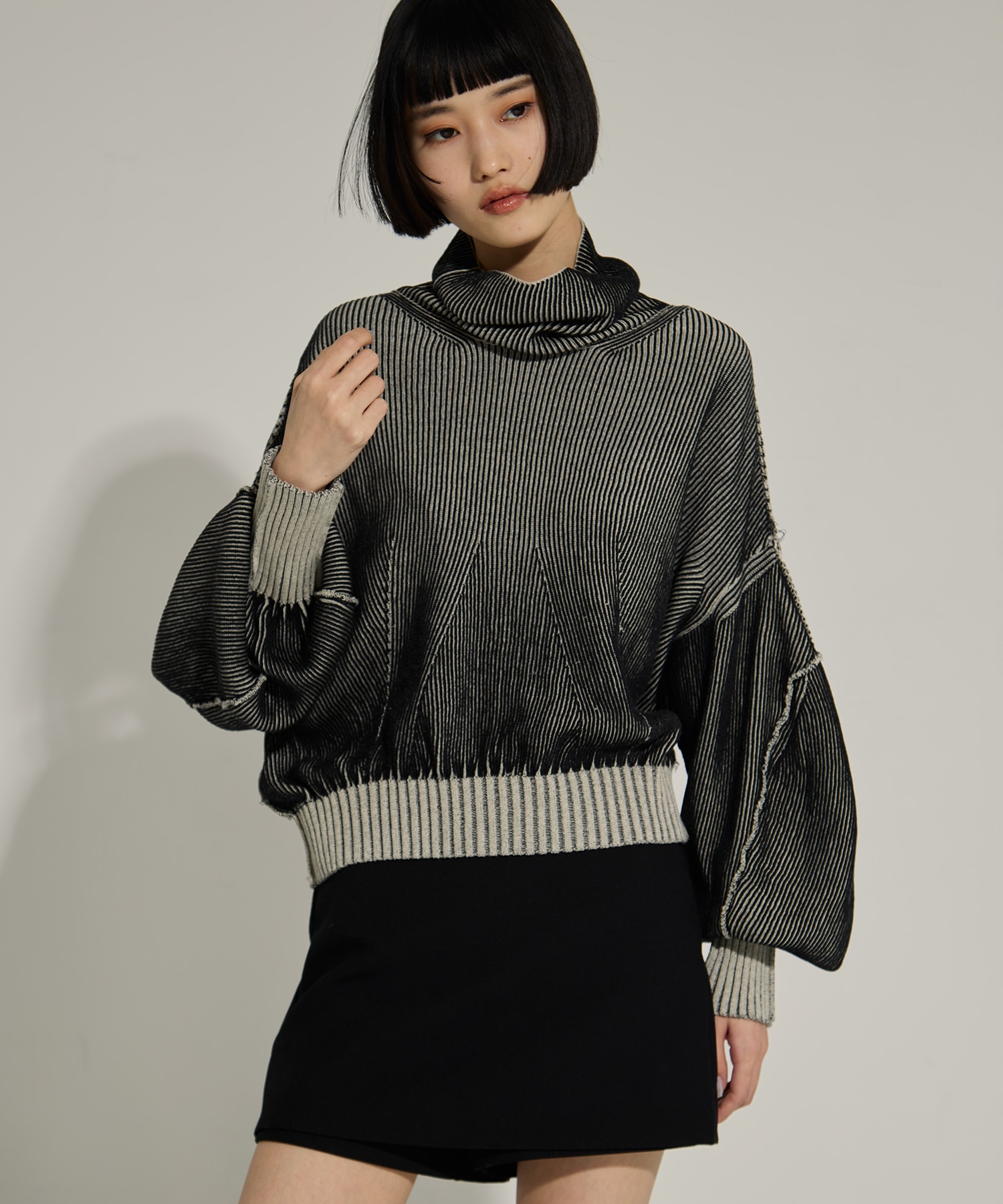 別注Dual face knit(FREE LIGHT GREY): AKIKOAOKI: WOMENS｜ STUDIOUS
