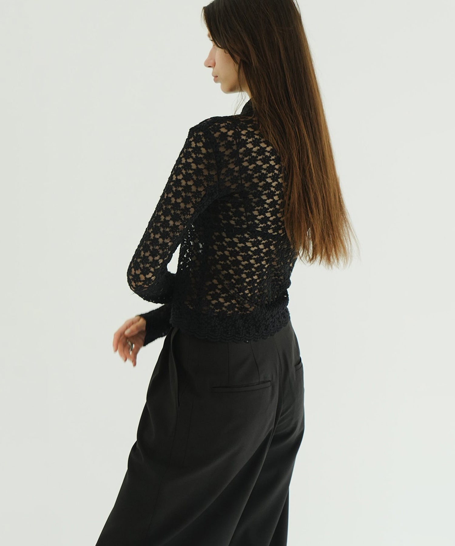 3D FLOWER LACE SHIRT(2 BLACK): CLANE: WOMENS｜ STUDIOUS ONLINE公式