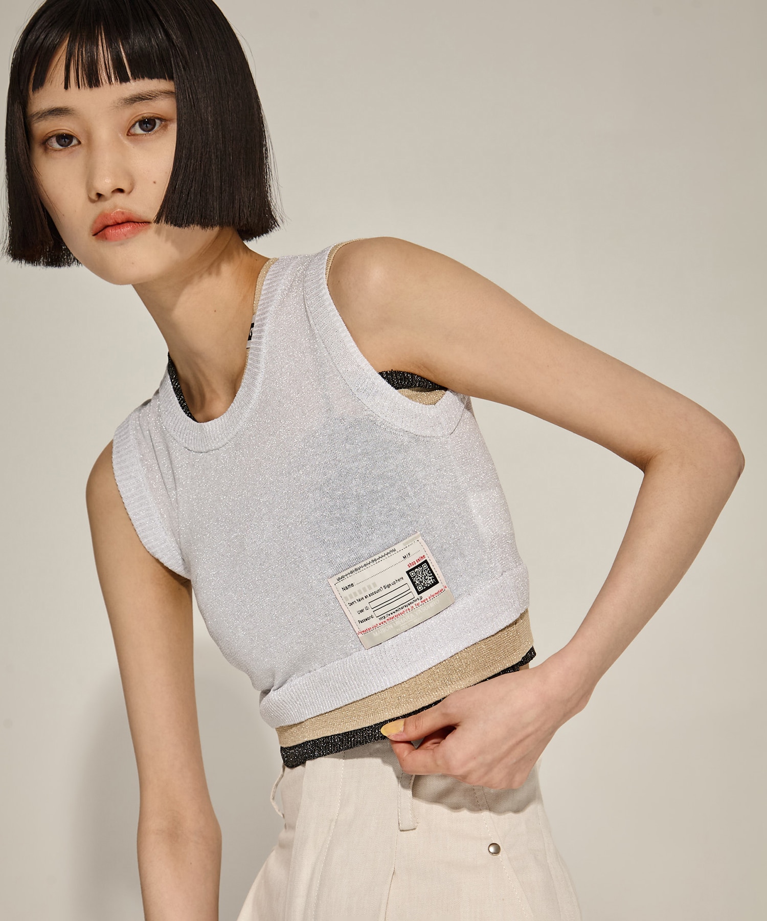 LAYERED TANKTOP(36 WHITE): Maison MIHARA YASUHIRO: WOMENS