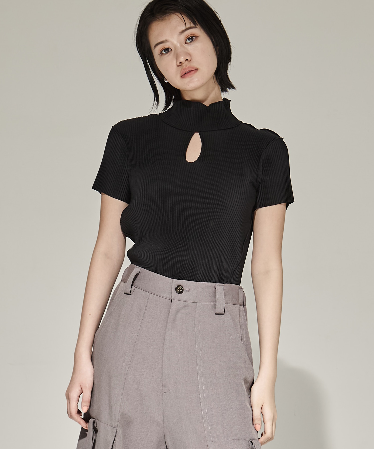 HIGHNECK TINY TOP(FREE BLACK): kotohayokozawa: WOMENS｜ STUDIOUS