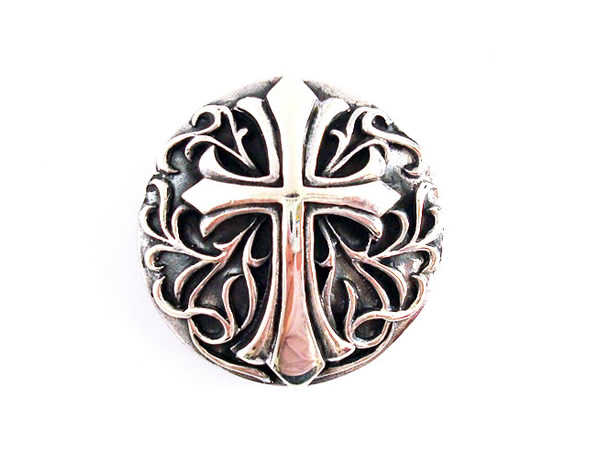 シルバーコンチョ クロスデザインレザーウォレット スタイル ::: 革