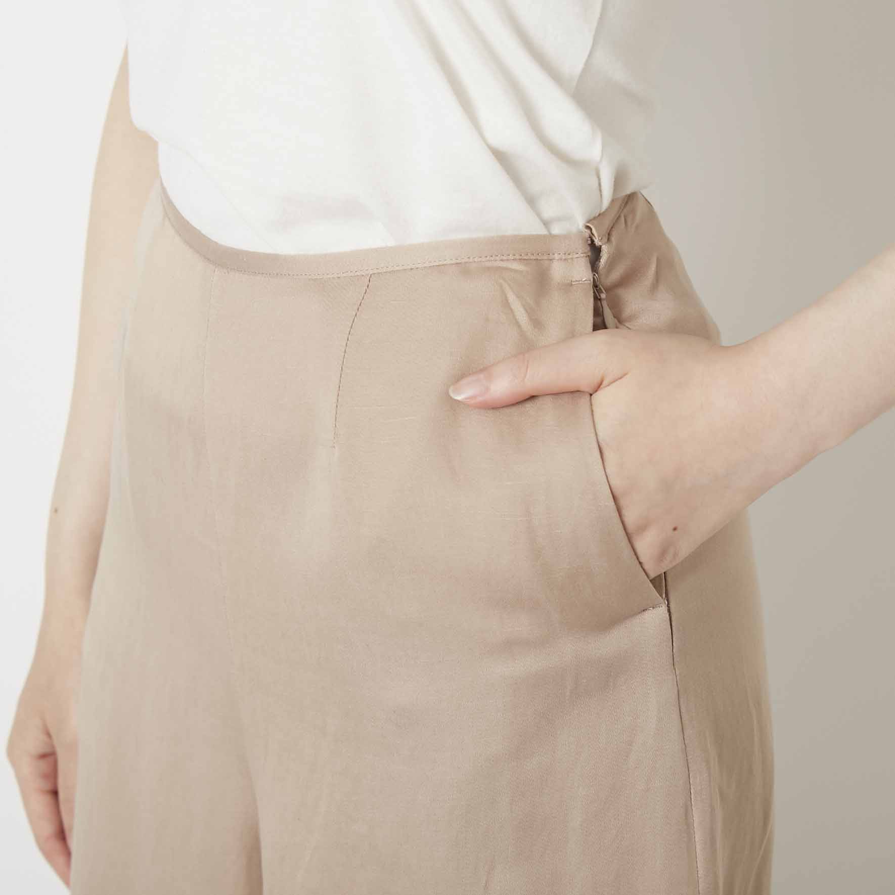 FANTASTICDAYS/テンセルリネン ワイドフレアパンツ -スカート感覚で穿