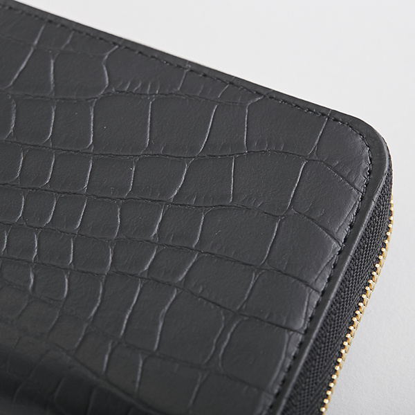 クロコ型押し＆スムース カードケース -創業100年を超える老舗と作った