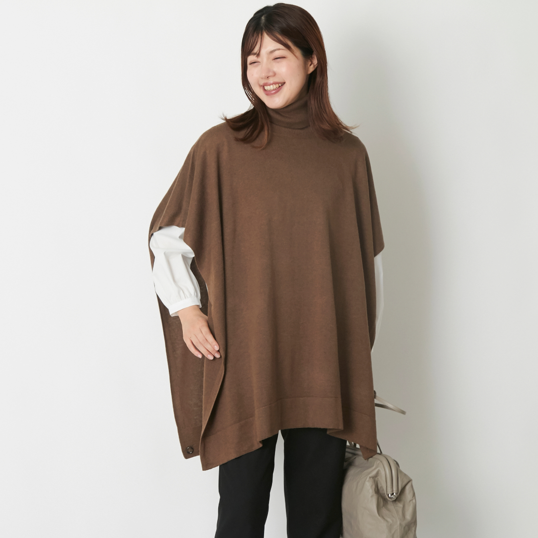 DRESS HERSELF/シルクカシミヤマルチポンチョ -多彩な着こなしを