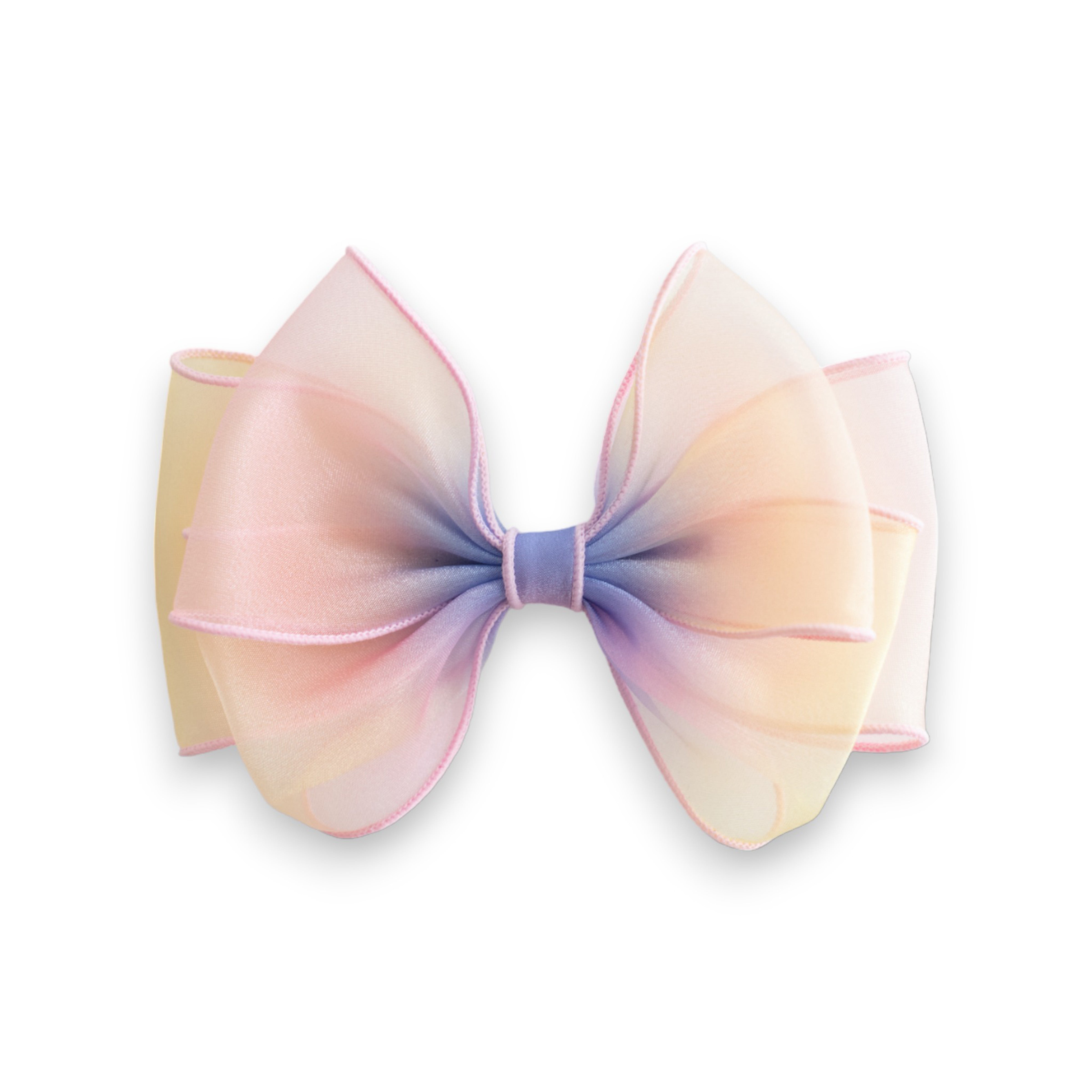 Summer Crystal - Organza Bow Hair Hair Clip with Long Flowing Ribbons