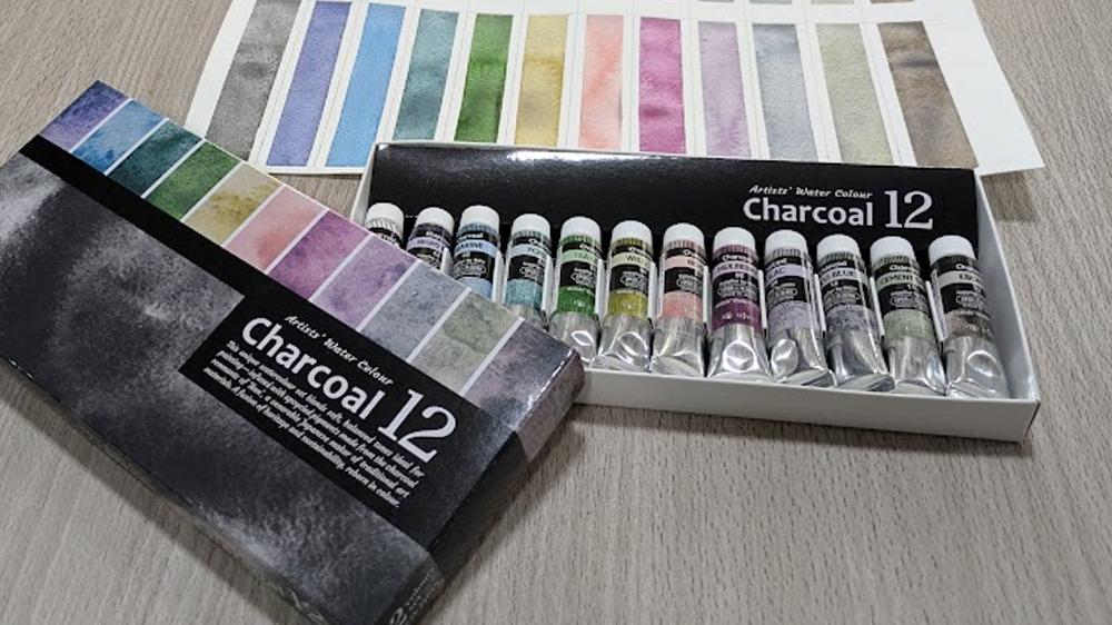 クサカベチャコールカラー12色レビュー | 透明水彩ラボ