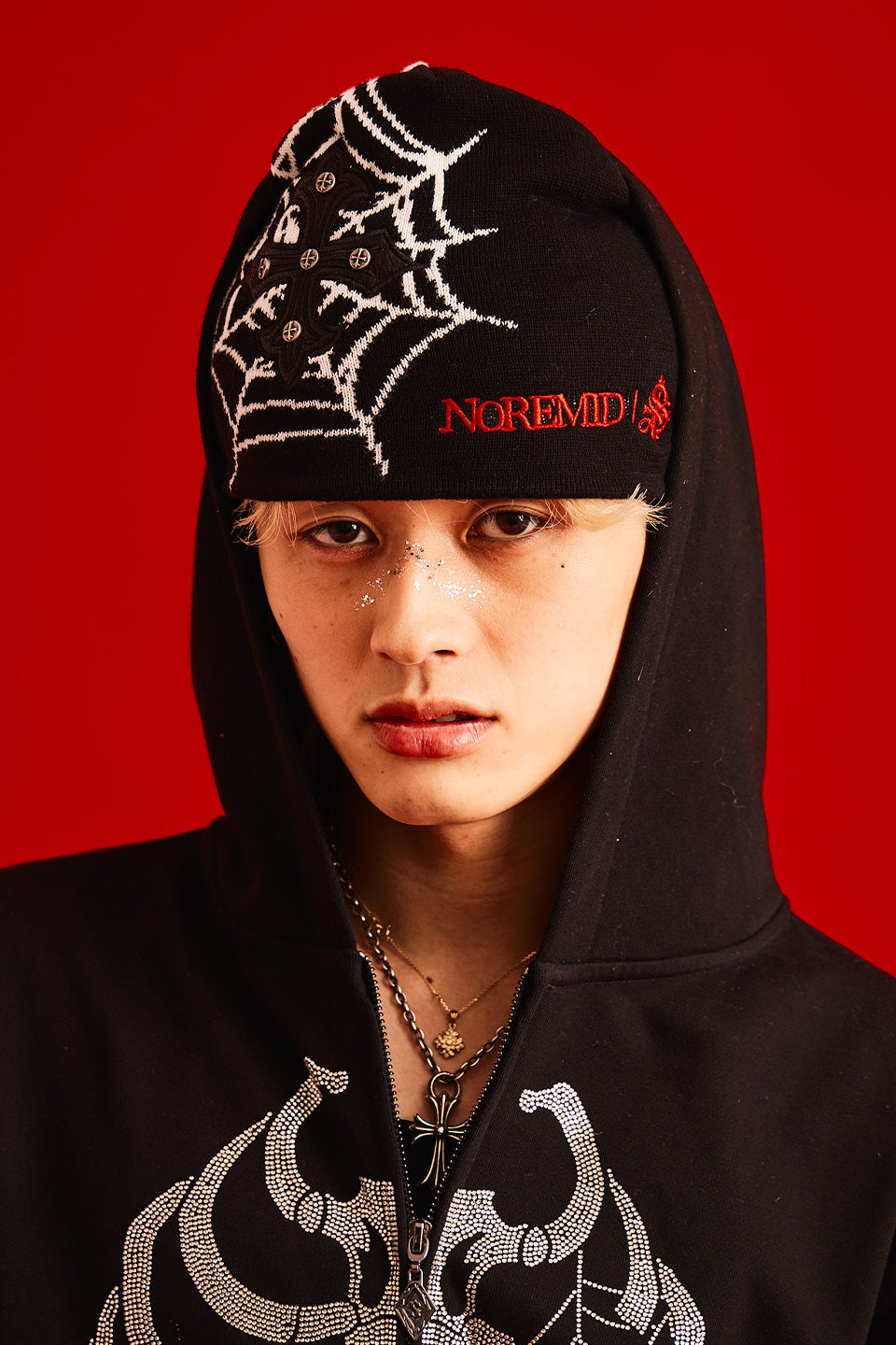 Noremid X Supplier Spier Web Cross Leather Patch Beanie｜SUPPLIER