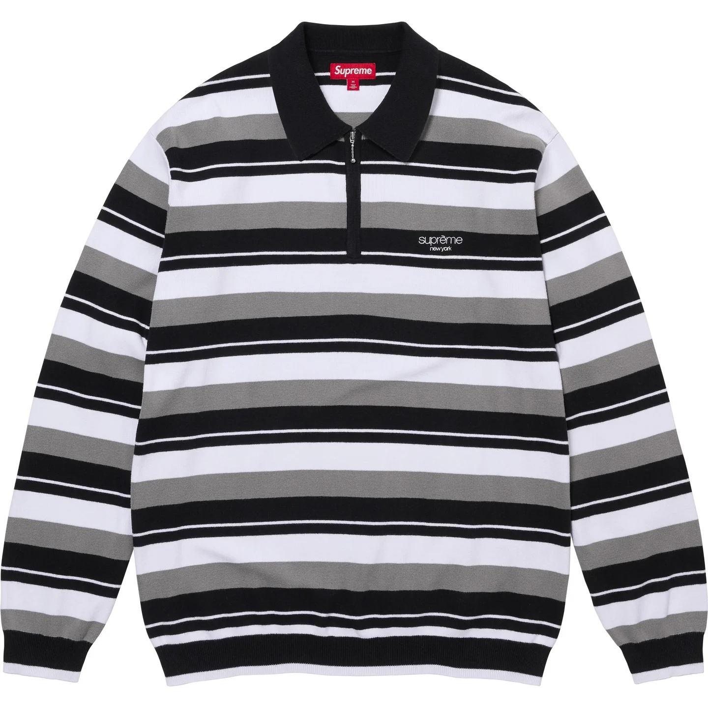 Stripe Zip L/S Polo | Supreme 24fw